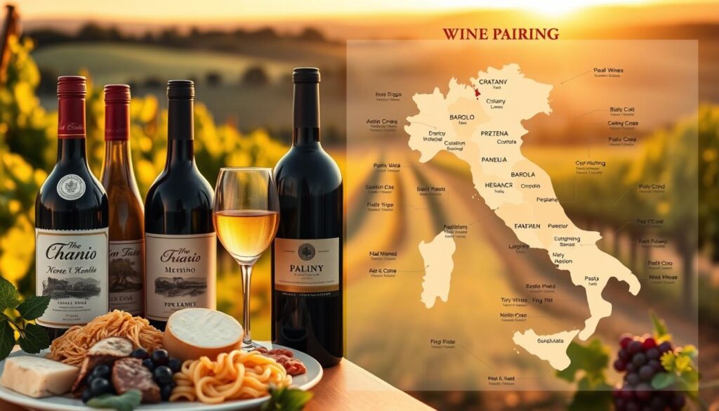 Italian wine regional pairing map
