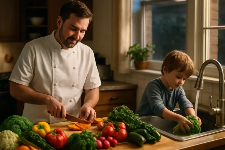 Dallas personal chef preparing family meals in a home kitchen