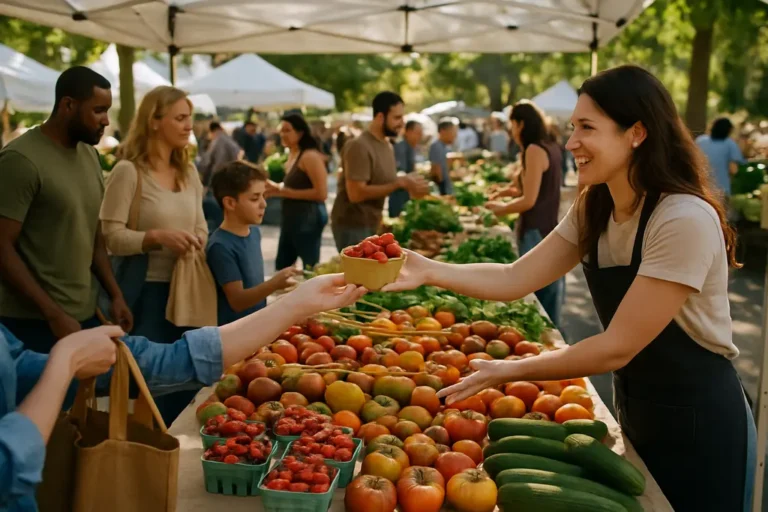Eat Local Month table with Washington produce, seafood, and shared plates