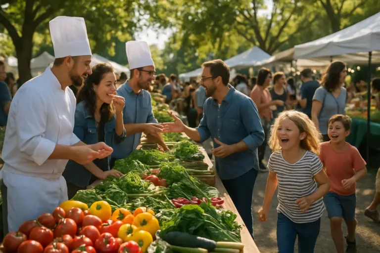 Eat Local Month table with Washington produce, seafood, and shared plates