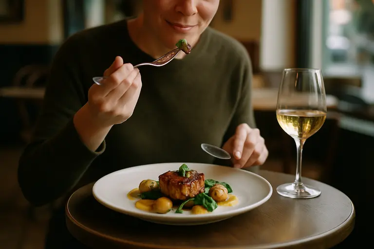 Small composed plates arranged for tasting and sharing
